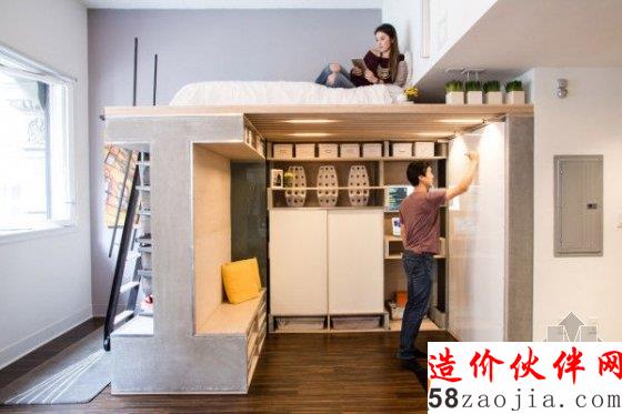 40㎡可折叠的LOFT公寓 也是压缩到极致了