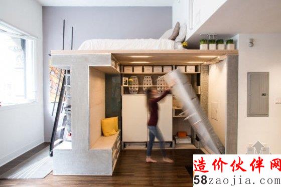 40㎡可折叠的LOFT公寓 也是压缩到极致了