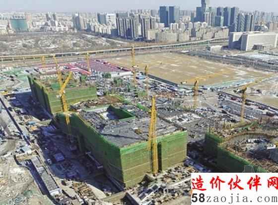 正在建设中的滨海新区文化中心美术馆、市民活动中心、东方演艺中心