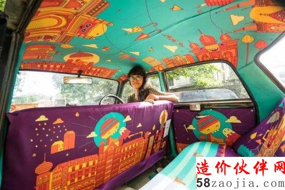 爆改出租车!脑洞大的把风景挪到了车内