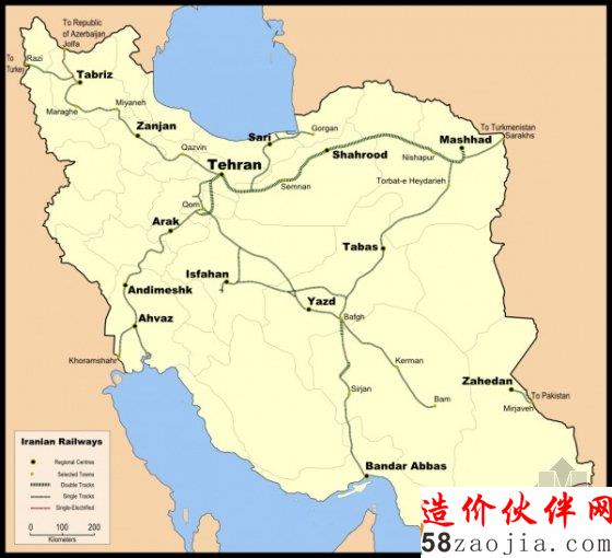 这条高铁将连接伊朗首都德黑兰(Tehran)和东部城市马什哈德(Mashhad)