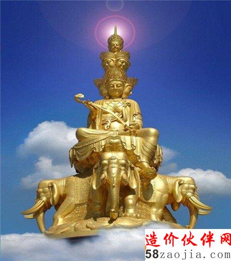 峨眉山金顶普贤像封闭“贴金”4个月