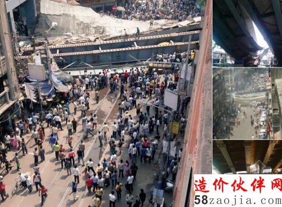 印度一在建天桥倒塌至少15死100人受伤
