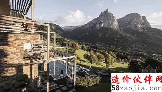 阿尔卑斯山成了这个小旅馆最好的装饰