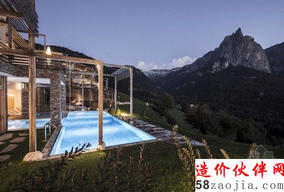 阿尔卑斯山成了这个小旅馆最好的装饰