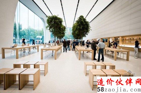 天津开了一家种了树的苹果店旗舰店