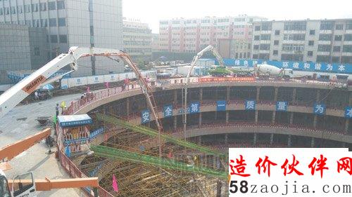 山西第一高楼大体积混凝土顺利浇筑完毕
