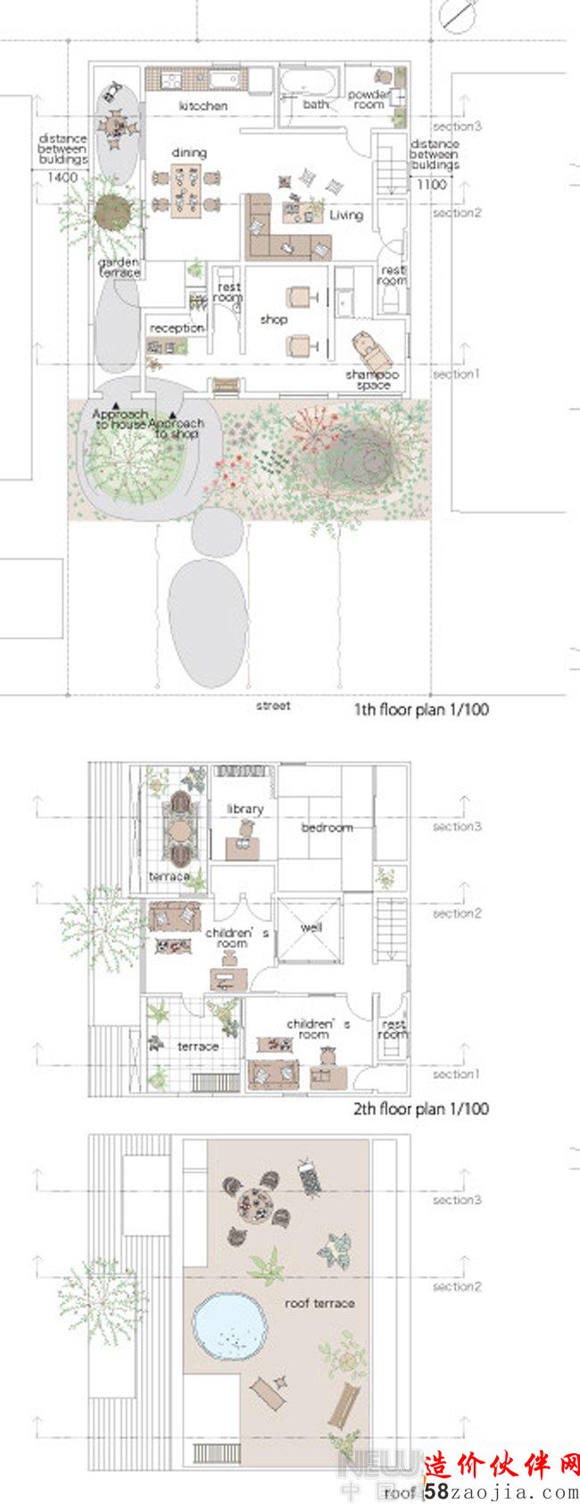 迎向天空和城市的森林屋