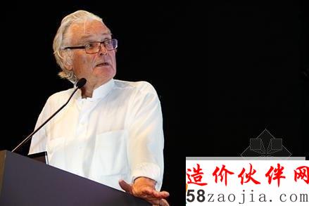 gmp建筑师事务所创始合伙人曼哈德·冯·格康在演讲