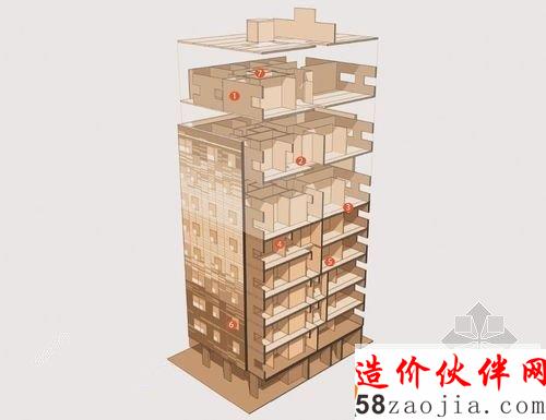 图为木结构建筑